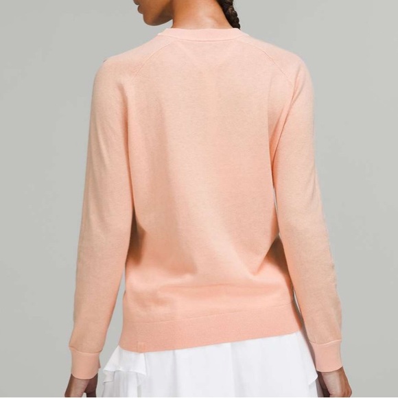 Lululemon silk blend sweater in peach satin - Picture 2 of 7